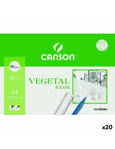 Papier à dessin Canson VEGETAL BASIK A4 12 Volets (20 Unités)