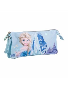 Trousse Fourre-Tout Triple Frozen Bleu clair Light Blue 2,2 x 1,1 x 22,5 cm