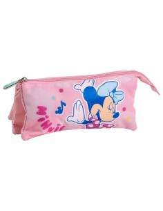 Trousse Fourre-Tout Triple Minnie Mouse Rose 2,2 x 1,1 x 22,5 cm