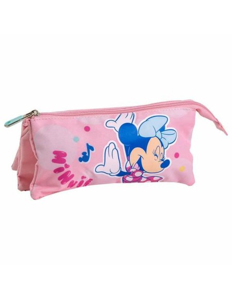 Trousse Fourre-Tout Triple Minnie Mouse Rose 2,2 x 1,1 x 22,5 cm