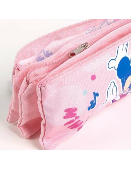 Trousse Fourre-Tout Triple Minnie Mouse Rose 2,2 x 1,1 x 22,5 cm