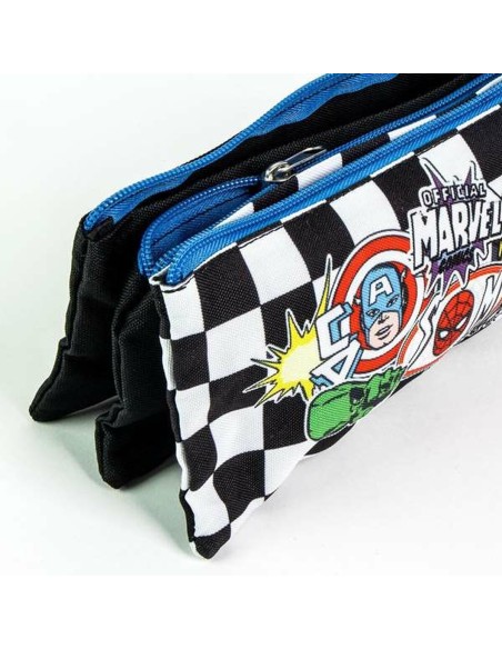 Trousse Fourre-Tout Triple The Avengers Noir 2,2 x 1,1 x 22,5 cm