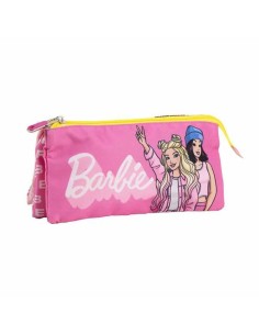 Trousse Fourre-Tout Triple Barbie Fuchsia 2,2 x 1,1 x 22,5 cm