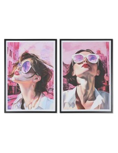 Cadre Home ESPRIT Rose Femme Moderne 50 x 2,5 x 70 cm (2 Unités)