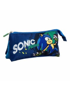 Trousse Fourre-Tout Triple Sonic Prime Bleu clair Light Blue 2,2 x 1,1 x 22,5 cm