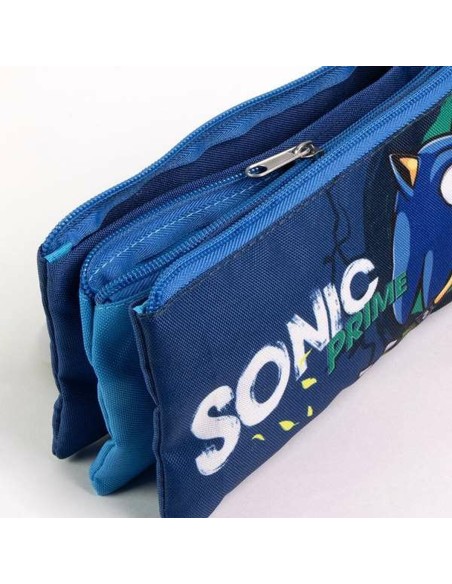 Trousse Fourre-Tout Triple Sonic Prime Bleu clair Light Blue 2,2 x 1,1 x 22,5 cm