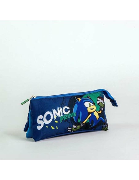 Trousse Fourre-Tout Triple Sonic Prime Bleu clair Light Blue 2,2 x 1,1 x 22,5 cm
