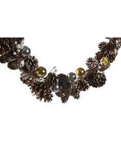 Guirlande de Noël Home ESPRIT Doré Argenté Naturel 8 x 8 x 120 cm (2 Unités) 2