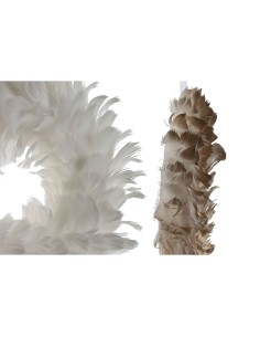 Couronne de Noël Home ESPRIT Blanc Doré Plume 30 x 7 x 30 cm (2 Unités) 2
