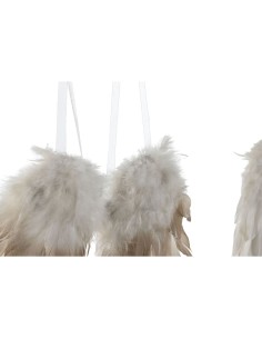 Décoration Suspendue Home ESPRIT Blanc Doré Plume 28 x 4 x 33 cm (2 Unités) 2