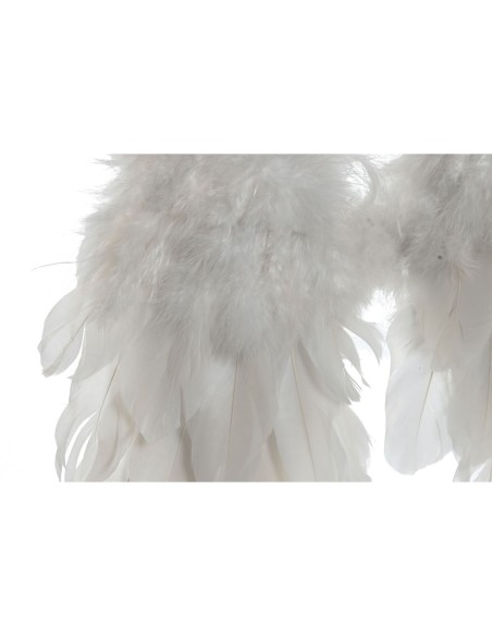 Décoration Suspendue Home ESPRIT Blanc Doré Plume 28 x 4 x 33 cm (2 Unités)