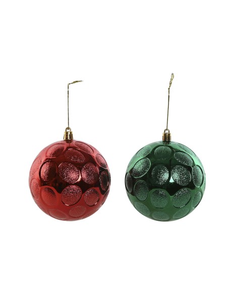 Boules de Noël Home ESPRIT Rouge Vert PVC 20 x 10 x 30 cm (2 Unités)