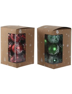 Boules de Noël Home ESPRIT Rouge Vert PVC 16 x 16 x 24 cm (2 Unités)
