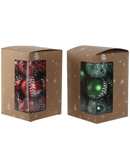 Boules de Noël Home ESPRIT Rouge Vert PVC 16 x 16 x 24 cm (2 Unités)