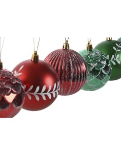 Boules de Noël Home ESPRIT Rouge Vert PVC 16 x 16 x 24 cm (2 Unités) 2