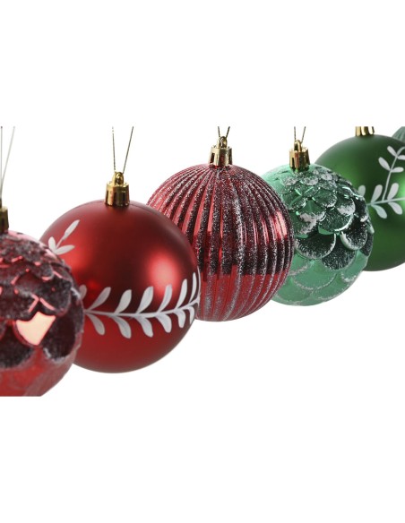 Boules de Noël Home ESPRIT Rouge Vert PVC 16 x 16 x 24 cm (2 Unités)