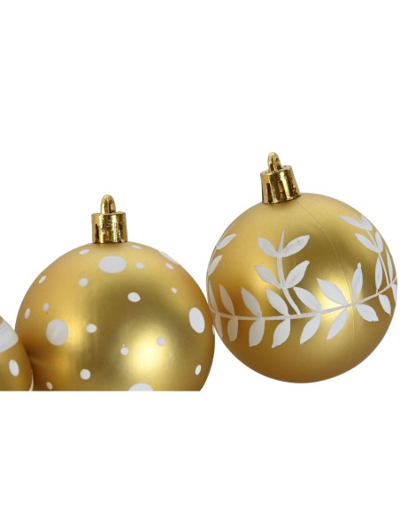 Boules de Noël Home ESPRIT Rouge Doré PVC 25 x 6 x 25 cm (16 Pièces)