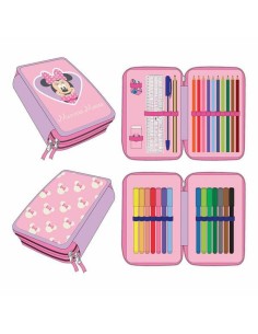 Pochette crayons Minnie Mouse Rose 12,5 x 19,5 x 4,5 cm