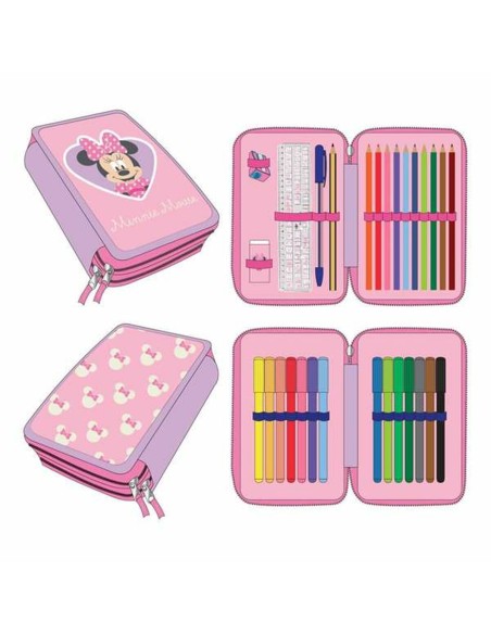 Pochette crayons Minnie Mouse Rose 12,5 x 19,5 x 4,5 cm