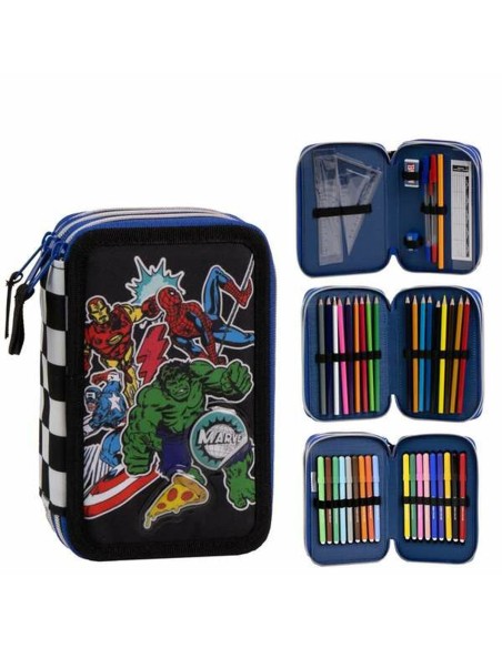 Pochette crayons The Avengers Noir 12,5 x 6,5 x 19,5 cm