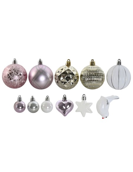 Boules de Noël Home ESPRIT Rose PVC 25 x 6 x 25 cm