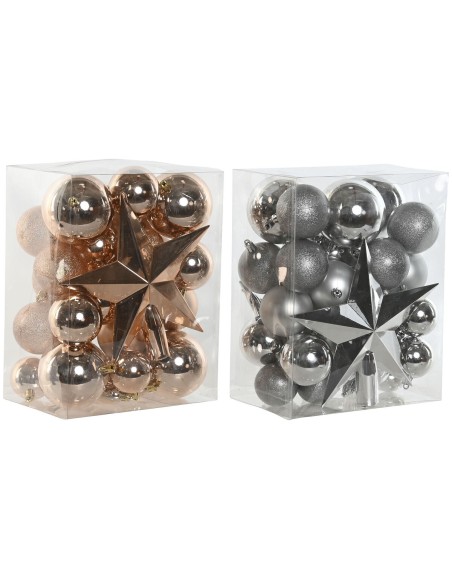 Boules de Noël Home ESPRIT Doré PVC 20 x 13 x 26 cm (2 Unités)