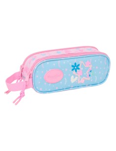 Trousse Fourre-Tout Double BlackFit8 Smile Rose Bleu clair 21 x 8 x 6 cm
