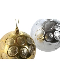 Boules de Noël Home ESPRIT Doré Argenté PVC 20 x 10 x 30 cm (2 Unités) 2