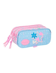 Trousse Fourre-Tout Triple BlackFit8 Smile Rose Bleu clair 21,5 x 10 x 8 cm