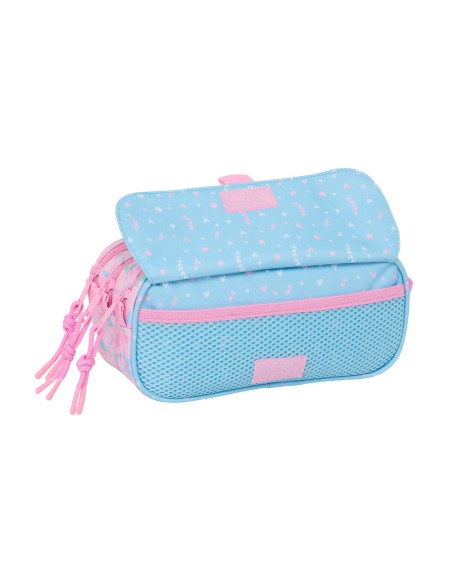 Trousse Fourre-Tout Triple BlackFit8 Smile Rose Bleu clair 21,5 x 10 x 8 cm