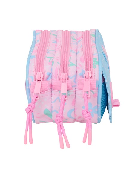 Trousse Fourre-Tout Triple BlackFit8 Smile Rose Bleu clair 21,5 x 10 x 8 cm
