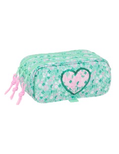 Trousse Fourre-Tout Triple Safta Cuore Menthe 21,5 x 10 x 8 cm