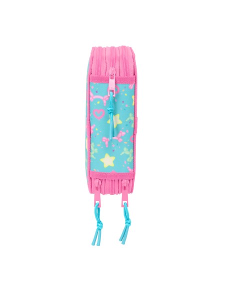 Pochette à crayons triple Gabby's Dollhouse Confetti Rose Turquoise 12,5 x 19,5 x 5,5 cm 37 Pièces