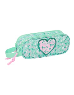 Trousse Fourre-Tout Double Safta Cuore Menthe 21 x 8 x 6 cm