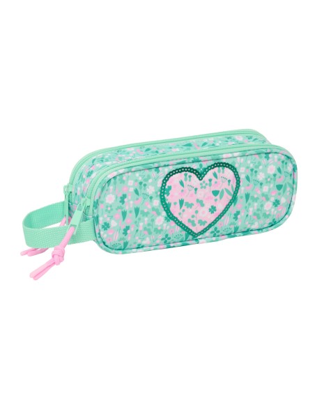 Trousse Fourre-Tout Double Safta Cuore Menthe 21 x 8 x 6 cm