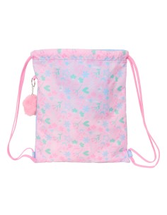 Sac à dos serré par des ficelles BlackFit8 Smile Bleu Rose 35 x 40 x 1 cm 2