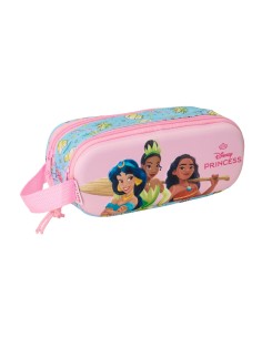 Trousse Fourre-Tout Double Frozen Rose Bleu ciel 21 x 8 x 6 cm 3D