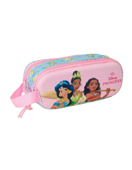 Trousse Fourre-Tout Double Frozen Rose Bleu ciel 21 x 8 x 6 cm 3D