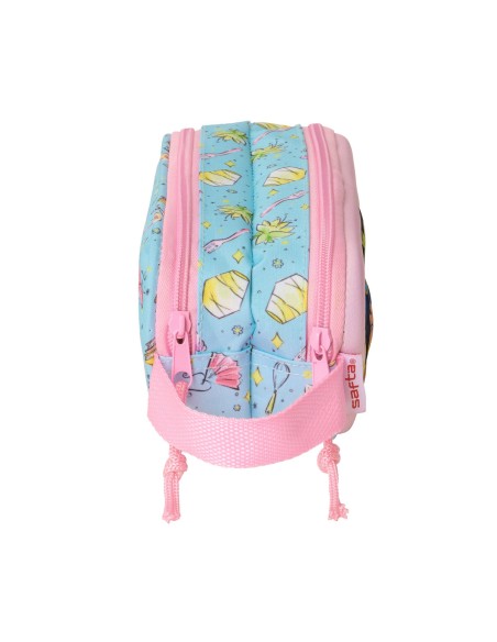 Trousse Fourre-Tout Double Frozen Rose Bleu ciel 21 x 8 x 6 cm 3D