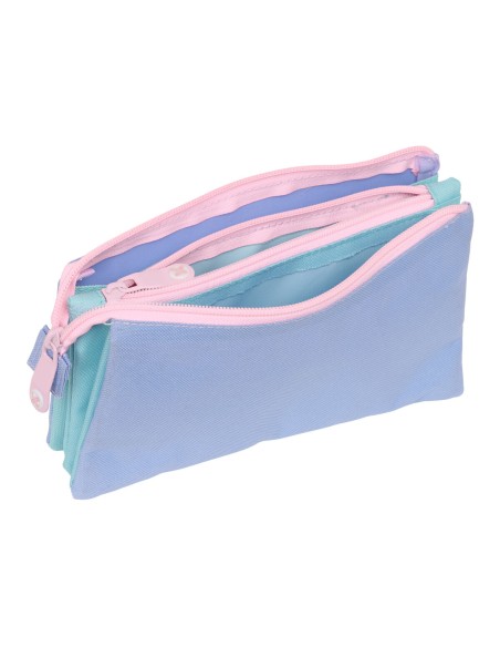 Trousse Fourre-Tout Triple Munich Mellow Bleu Rose Bleu ciel 22 x 12 x 3 cm