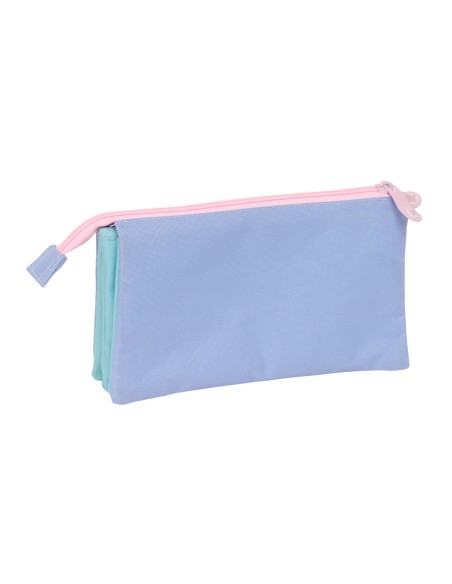 Trousse Fourre-Tout Triple Munich Mellow Bleu Rose Bleu ciel 22 x 12 x 3 cm