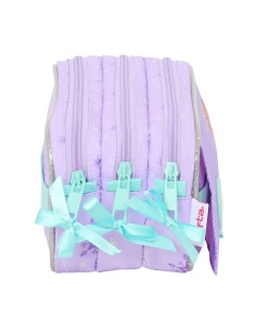 Trousse Fourre-Tout Triple Frozen Spirit Lila 21,5 x 10 x 8 cm 2