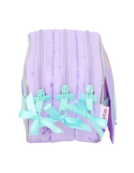 Trousse Fourre-Tout Triple Frozen Spirit Lila 21,5 x 10 x 8 cm
