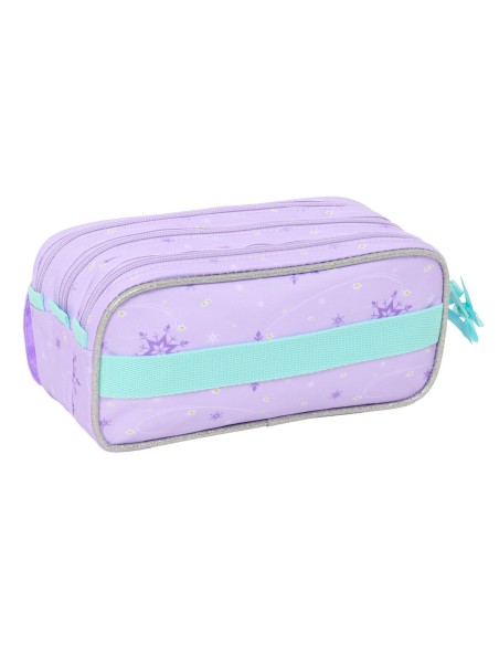 Trousse Fourre-Tout Triple Frozen Spirit Lila 21,5 x 10 x 8 cm