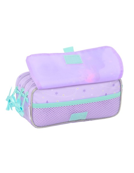 Trousse Fourre-Tout Triple Frozen Spirit Lila 21,5 x 10 x 8 cm