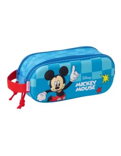 Trousse Fourre-Tout Double Mickey Mouse Clubhouse Bleu 21 x 8 x 6 cm 3D