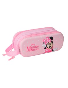Trousse Fourre-Tout Double Minnie Mouse Rose 21 x 8 x 6 cm 3D