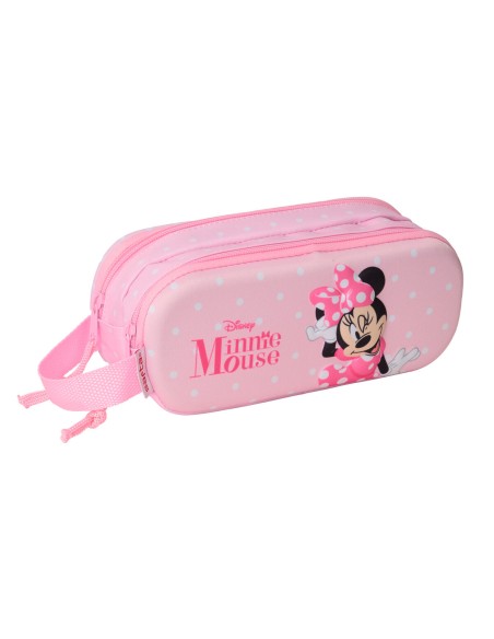 Trousse Fourre-Tout Double Minnie Mouse Rose 21 x 8 x 6 cm 3D