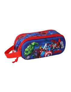 Trousse Fourre-Tout Double The Avengers Rouge Bleu foncé 21 x 8 x 6 cm 3D