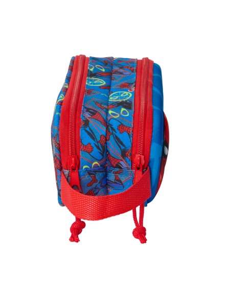 Trousse Fourre-Tout Double Spider-Man Rouge Blue marine 21 x 8 x 6 cm 3D